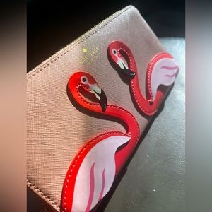 VERY RARE Authentic Kate Spade By the Pool Flamingo Full Size Wallet.